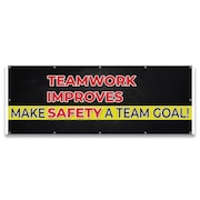 SIGNMISSION Teamwork Improves Make Team Goal! Banner Concession Stand Food Truck, 120" H, B-120-30165 B-120-30165